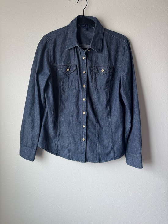 Talbots Tops - Talbots Dark Denim Button-Up Shirt Jacket